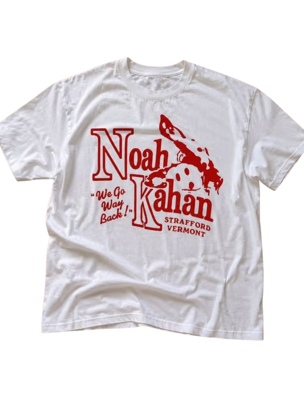 Gildan Noah Kahan White Tee with Red Graphic